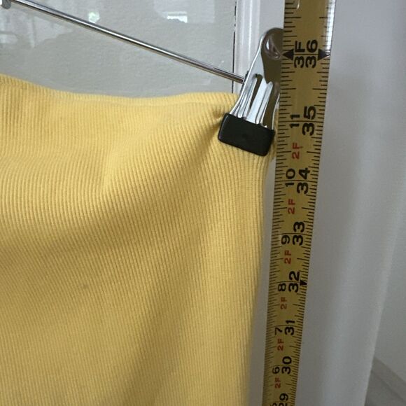 Nine West Dress Womens Large Yellow Bodycon One Shoulder Rib Knit NWOT - Picture 7 of 9